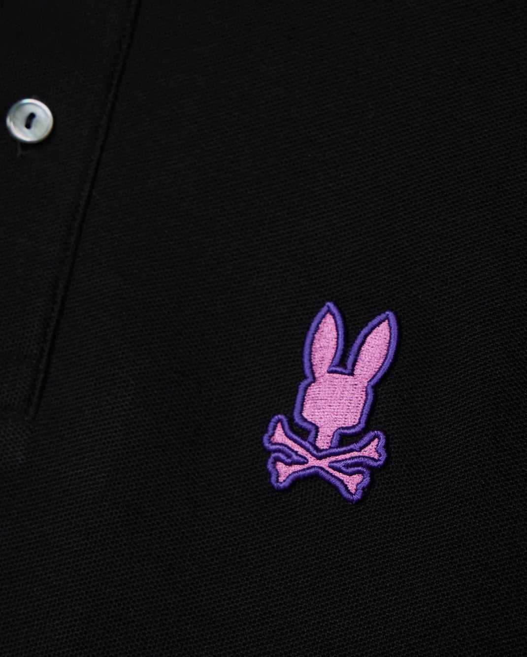 Polos Psycho Bunny Houston Pique Polo Shirt Noir Homme | GHW-69961233